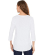 3/4 Sleeve V-Neck Tee with Curved Hem