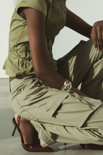 Zara ТУФЛИ-ЛОДОЧКИ С ОТКРЫТЫМ НОСКОМ И ОСТРЫМ НОСКОМ 518687062-700-35
