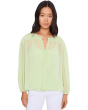 Half Placket Shirred Yoke Blouse