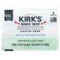 Kirks, 100% кусковое мыло с кокосовым маслом премиального качества, успокаивающее алоэ вера, 3 куска по 113 г (4 унции)