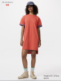 T-Shirt-Kleid (oversized, Kurzarm, Colourblocking)