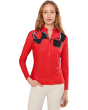Flare Print Long Sleeve Sunsense 1/4 Zip Top