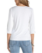 Elbow Sleeve Notch Knit Tee