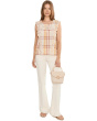Petite Cap Sleeve Dolman Embroidered Woven Top