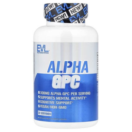 EVLution Nutrition, альфа-ГФХ, 60 растительных капсул (300 мг в 1 капсуле)