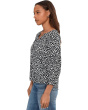 3/4 Sleeve Button Front Woven Top With Ruffle Details