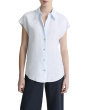 Cap Sleeve Button Down Blouse