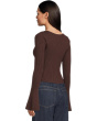 Ribbed Merino Flare Sleeve Vneck Clari