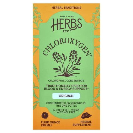 Herbs Etc., ChlorOxygen®, концентрат хлорофилла, без спирта, 30 мл (1 жидк. унция)