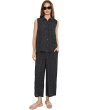 Puckered Organic Linen Grid Classic Collar Shirt