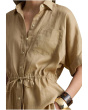 Linen Roll-Tab Sleeve Tunic