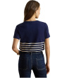 Striped Embroidered-Logo Jersey Tee