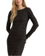 Geo-Print Stretch Jersey Boatneck Dress