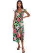 3D Floral Print Midi Dress