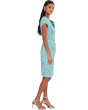 Jacquard Bow Shoulder Midi Dress