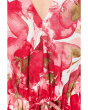 Sleeveless Dot Crepe Floral Drawstring Midi Dress