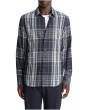 Dunluce Plaid Separate Placket Long Sleeve Shirt