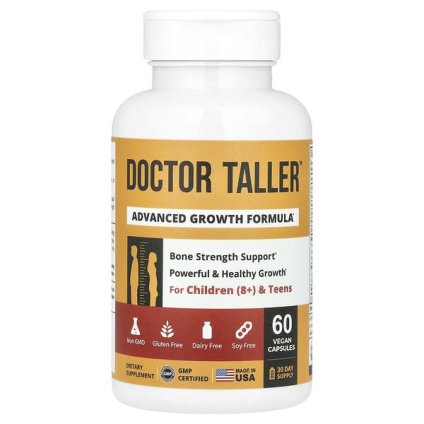 NuBest, Doctor Taller™, улучшенная формула для роста, для детей от 8 лет и подростков, 60 веганских капсул