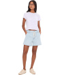 5" Mid-Rise Tie Front Denim Shorts with Pleats