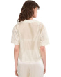 Relaxed Collar Short Sleeve Button-Up