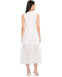 Scallop Neck Edge Button-Up Midi Dress