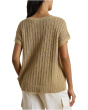 Petite Cotton-Blend Mesh Short Sleeve Sweater