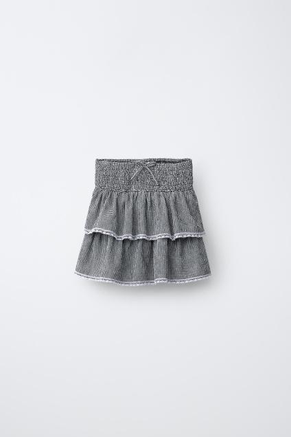 Zara КРУЖЕВНАЯ ЮБКА VICHYKAROS 512116520-064-7
