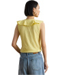 Ruffle-trim Slub Jersey Sleeveless Top