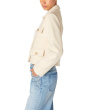Cropped Shirt Jacket With Pocket And Gold Button Detail