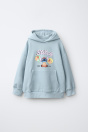 Zara Толстовка С капюшоном LILO & STITCH DISNEY Светло-голубого цвета