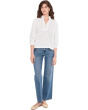 Knit Eyelet Ruffle Neck Top