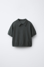 Zara ХЛОПЧАТОБУМАЖНАЯ И ЛЬНЯНАЯ ТРИКОТАЖНАЯ РУБАШКА-ПОЛО 495707361-818-18
