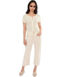 All In Pointelle Button Top