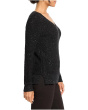Shimmer Waffle V-neck Sweater