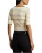 Petite Metallic Striped Boatneck Tee