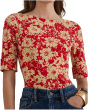 Floral Stretch Cotton Boatneck Tee