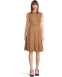 Sleeveless Zipper Suede Aline