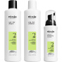 Nioxin Натуральный, заметно увлажняющий набор для волос 3-ступенчатая система скальп + шампунь для волос 150 мл + скальп + кондиционер для волос 150 мл + Уход за кожей головы + средство для утолщения волос 40 мл - 340 мл