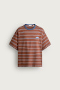 Zara ЖАККАРДОВАЯ ФУТБОЛКА В ПОЛОСКУ PUKAS SURF X Brown Stripes
