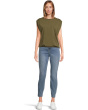 Ankle Mid-rise Skinny Jeans W/ Slit And Rivet Trim