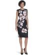 Cap Sleeve Floral Scuba Sheath