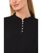 Long Sleeve Rib Knit Half Placket Top