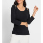 Heine Свитер M.с вырезом и бусинами, черный