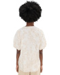 Crew Neck Short Puff Sleeve Top