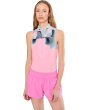 Flare Print Sleeveless Polo
