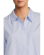 Long Sleeve Button Front Stripe Shirt With Front Seam Detail