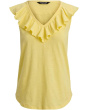 Ruffle-trim Slub Jersey Sleeveless Top