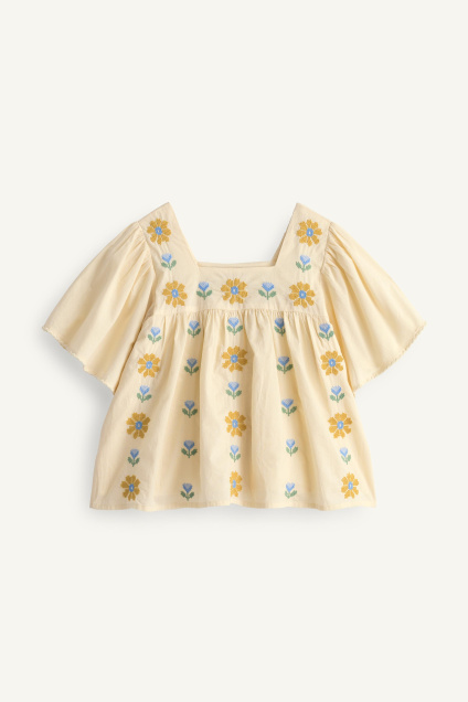 Zara БЛУЗКА С ЦВЕТОЧНОЙ ВЫШИВКОЙ КРЕСТИКОМ ОГРАНИЧЕННАЯ СЕРИЯ 496928930-733-6