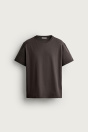Zara Базовая футболка СРЕДНЕГО ВЕСА /02 Темно-коричневый