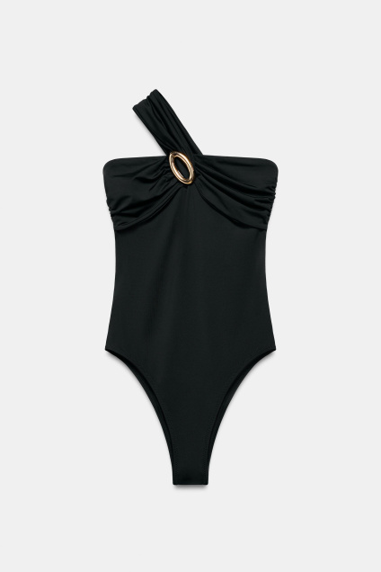 Zara АСИММЕТРИЧНЫЙ КУПАЛЬНИК НА БРЕТЕЛЬКАХ С МЕТАЛЛИЧЕСКОЙ АППЛИКАЦИЕЙ 532770721-800-1